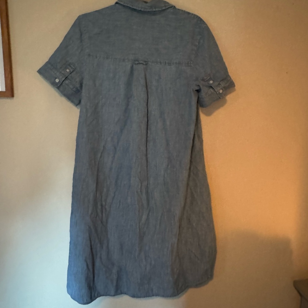 EUC Everlane Blue Denim Look Midi Shirt Dress Size Small - Picture 4 of 12